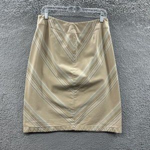 Liz Claiborne Tube Skirt Women's 10 Beige‎ Striped A-Line Skirt